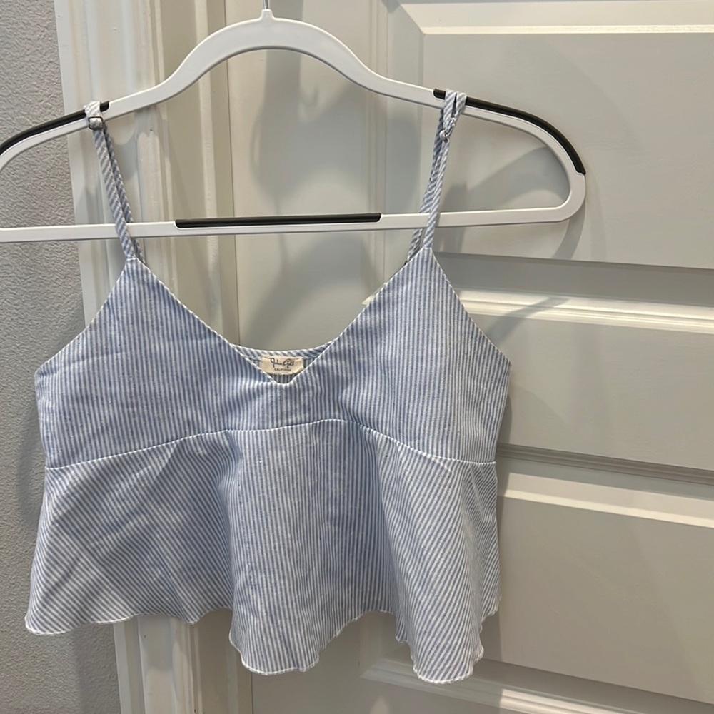 blue and white striped tanktop from Pacsun